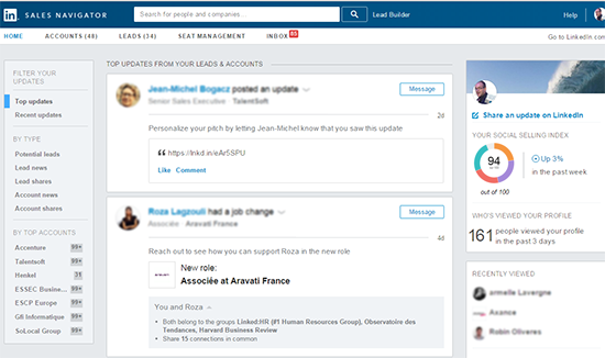 Sales Navigator interface