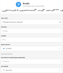 Recherche LinkedIn Profilr